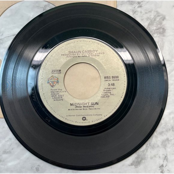Shaun Cassidy Midnight Sun / She's Right 45 Pop 1978 Warner Bros WBS 8698 - Picture 4 of 6